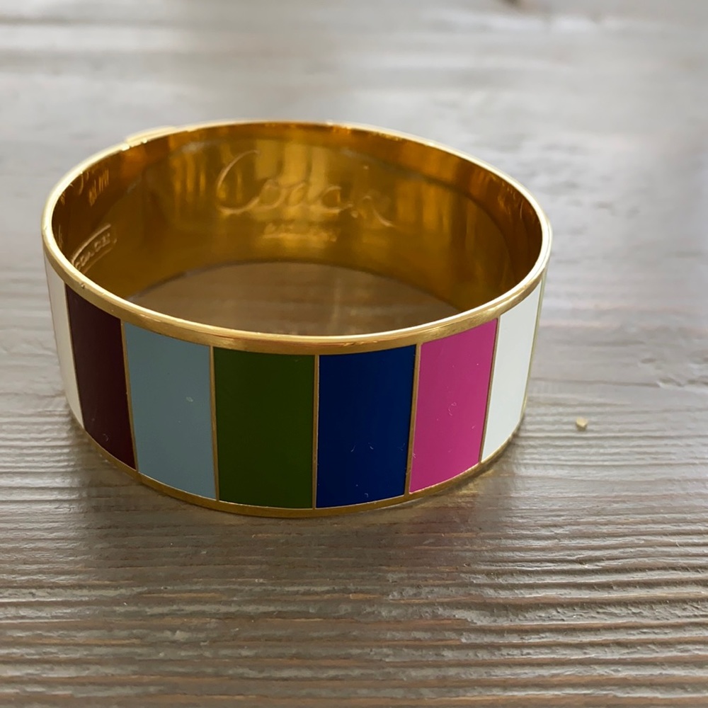 Coach Striped Enamel Bangle